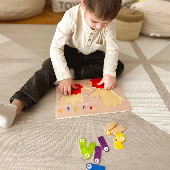 Puzzle éducatif en bois mains et pieds