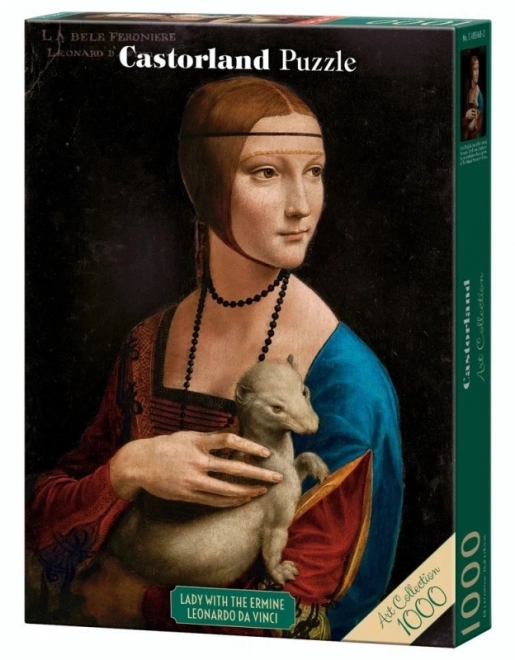 Puzzle 1000 pièces Dame à l'hermine de Léonard de Vinci Collection d'Art