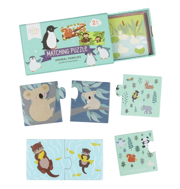 A Little Lovely Company Puzzle à associer – Zvířecí rodinky