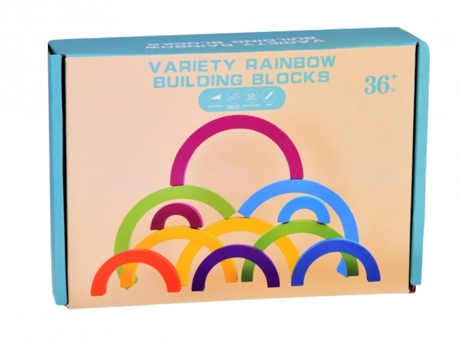 Puzzle éducatif en bois Montessori arc-en-ciel coloré + tâches ZA5328