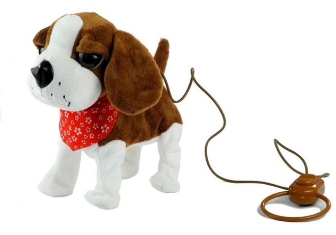 Chien en peluche interactif avec laisse et chant
