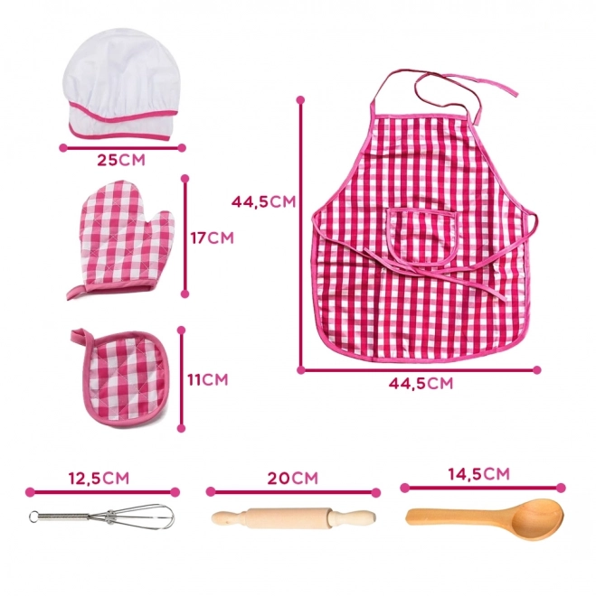 Ensemble Petit Chef Tenue de Cuisine avec Accessoires 7 pcs