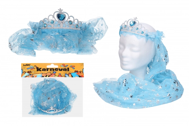 Ensemble carnaval - serre-tête avec voile bleu