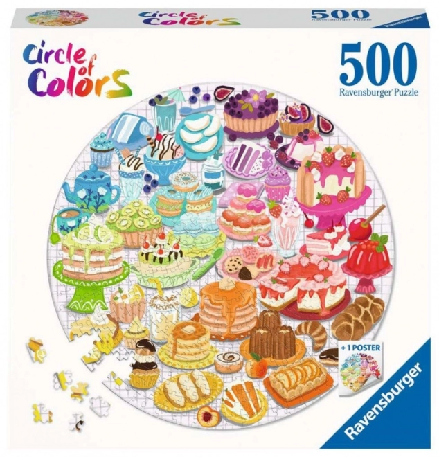 Puzzle Ravensburger cercle : Desserts 500 pièces