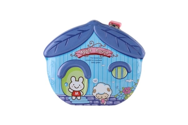 Tirelire maison en tôle avec serrure 16x8cm - 1 pièce