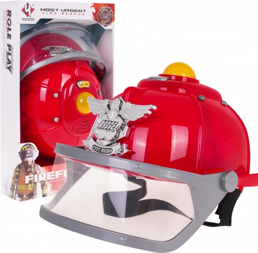 Casque de pompier interactif pour enfants 3+ avec lumières, sirène et tour de tête réglable