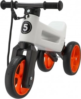 Draisienne Funny Wheels Rider SuperSport 2-en-1 avec sangle – Blanc-orange