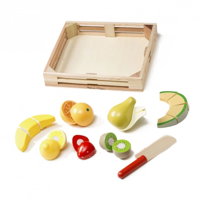 Ensemble de fruits en bois à couper