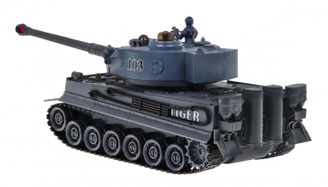 Chars radiocommandés 2 T-34 vs. Tiger pour enfants 3+ Modèles à tir 1:28 + Grande bataille de chars + Sons lumineux