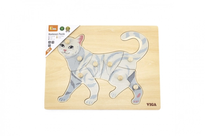 Casse-tête en bois Montessori - chat