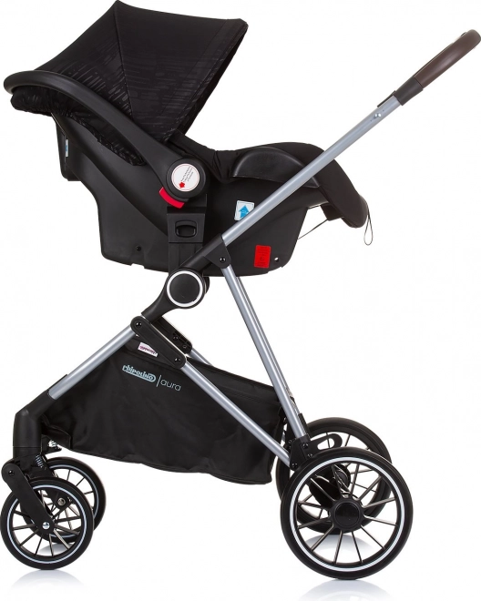 CHIPOLINO Poussette combinée Aura 2en1 Obsidian, Argent