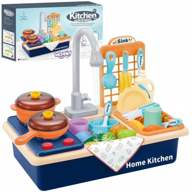 Cuisine enfant 2 en 1 avec évier et cuisinière