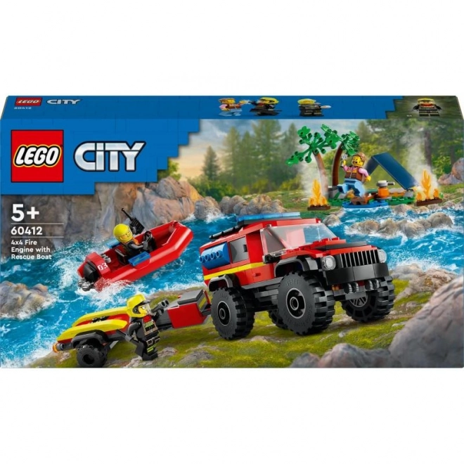 LEGOae City 60412 Camion de pompiers 4x4 et bateau de sauvetage