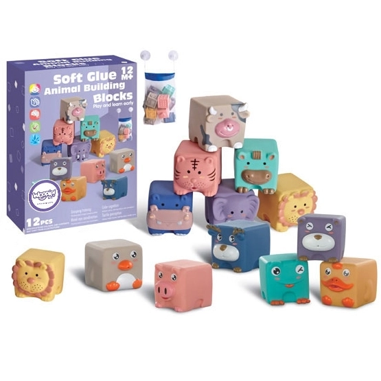Cubes sensoriels et puzzles animaux pour enfants WOOPIE 12 pcs