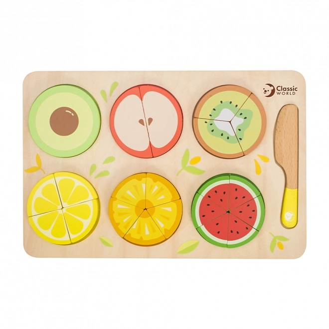 Planche en bois de découpe de fruits