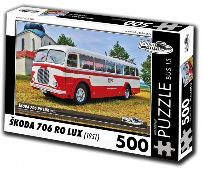 Puzzle voitures rétro – autobus Škoda 706 RO Lux (1951) 500 pièces