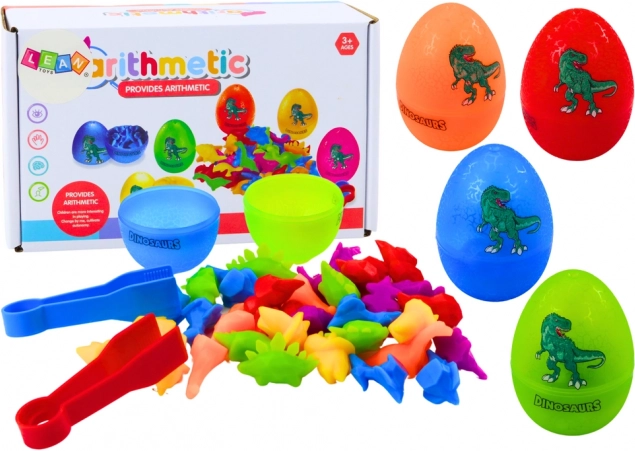 Oeufs de tri avec dinosaures et pincettes, 6 pcs
