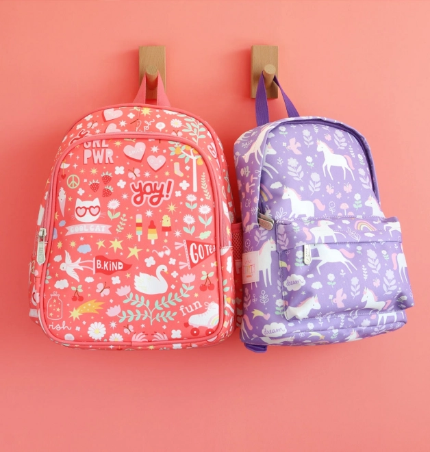 A Little Lovely Company Petit sac à dos pour enfants – Licornes et arc-en-ciel