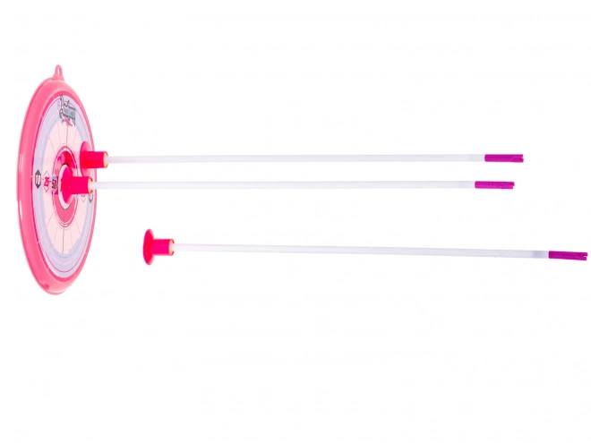 Arc rose avec flèches et cible