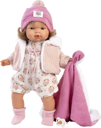 Llorens Lola poupée réaliste avec sons et corps souple en tissu 38 cm