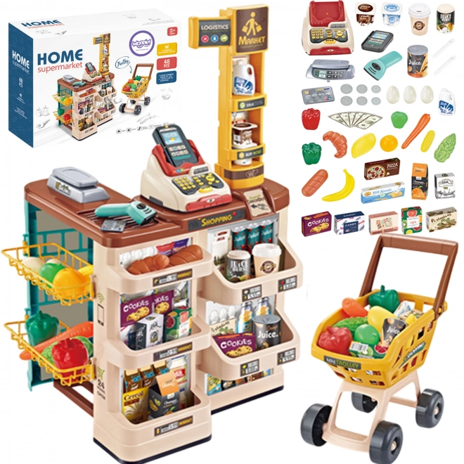 Supermarché avec chariot et accessoires Woopie