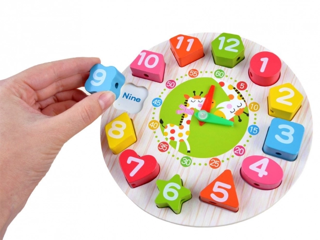 Horloge éducative en bois avec trieur