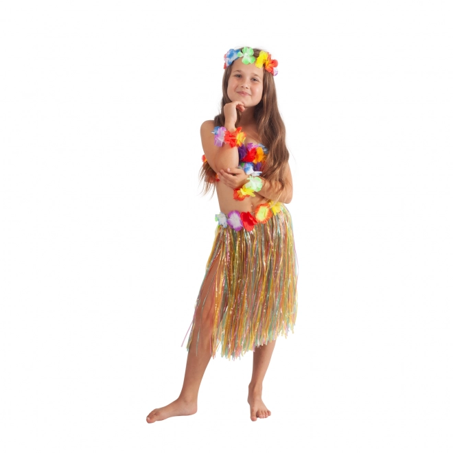 Jupe Hawaï multicolore 45 cm pour enfant