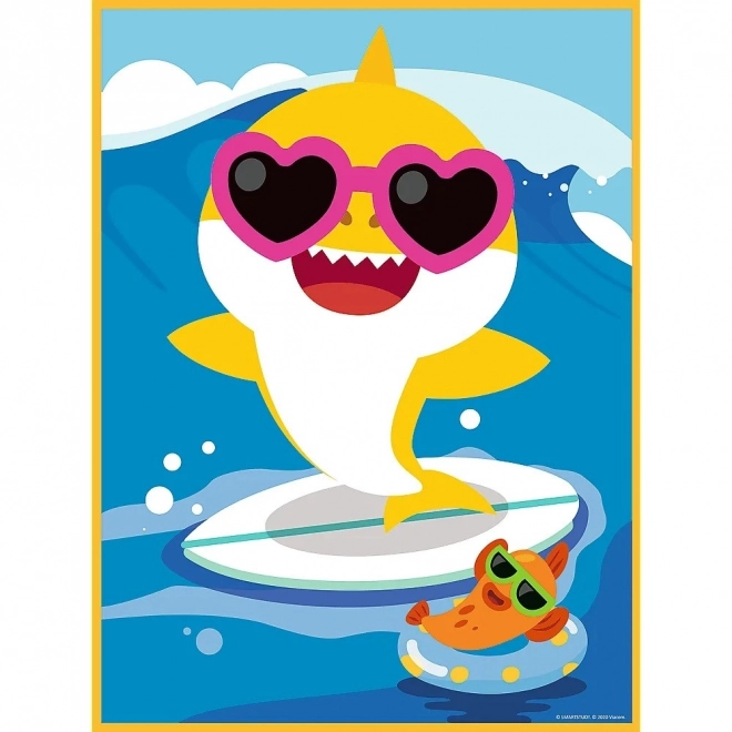 Baby MAXI 2x10 pièces puzzle Joyeux Jour de Requin, Baby Shark