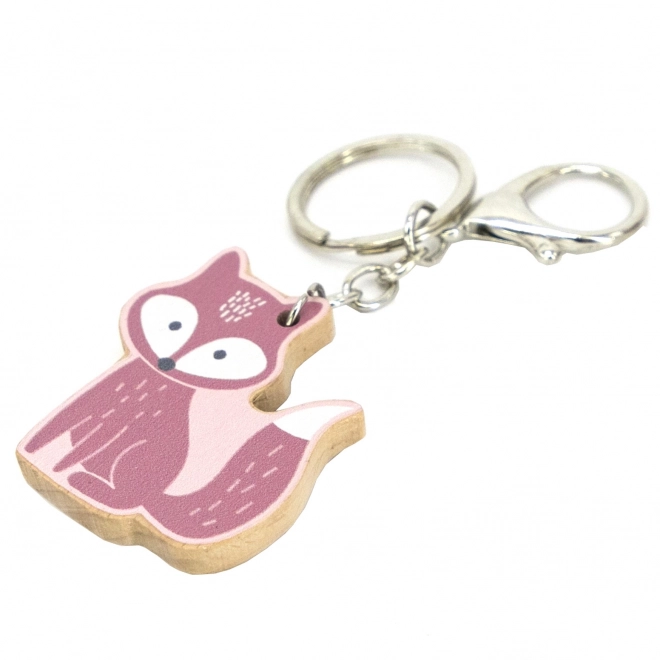 Porte-clés en bois avec motif de renard PolarB