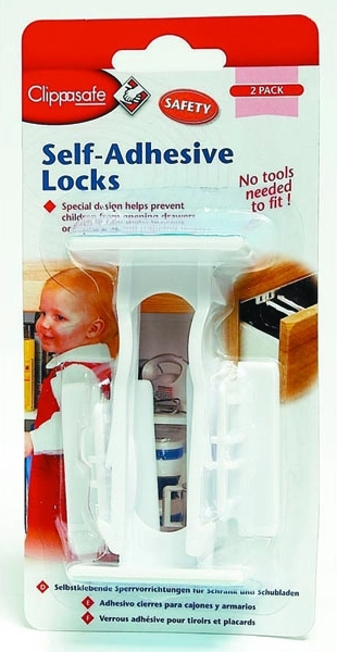 Verrou de sécurité pour armoires/tiroirs adhésif 2 pcs