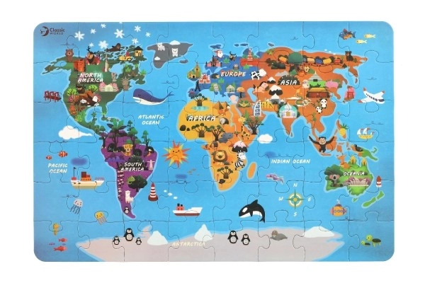 Puzzle Carte du Monde - 48 pièces