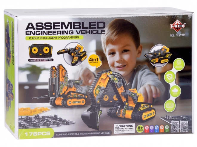 176-ele RC0694 Jeu de télécommande 4 en 1 pour machines de construction pliables