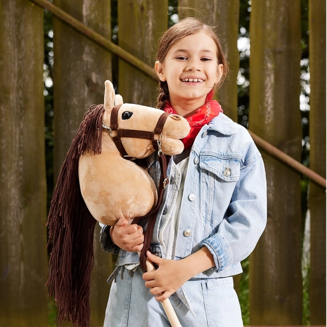 HOPPIHORSE cheval sur bâton hobby horse taille A3 beige