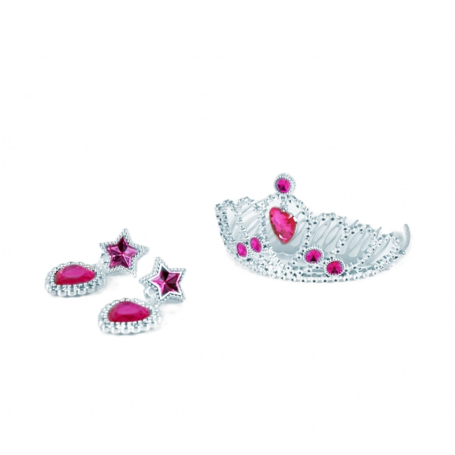 Couronne princesse avec boucles d'oreilles rose