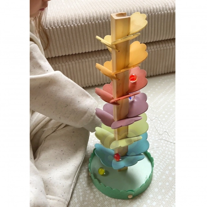 Circuit à billes en bois Arc-en-ciel Montessori WOOPIE GREEN