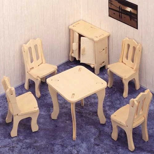 Puzzle 3D en bois salle à manger