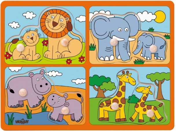 Puzzle à encastrer en bois Animaux exotiques