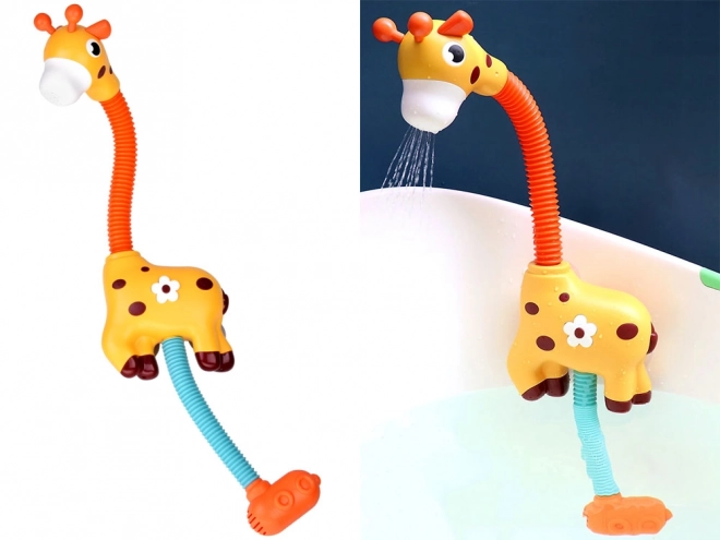 Girafe de bain joyeuse avec effet de douche aquatique
