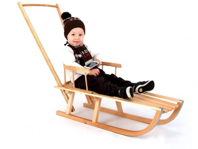 Luge en bois polonaises avec barre de poussée SP0370