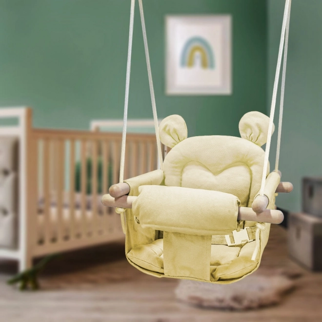 Balançoire pour enfants Ourson beige