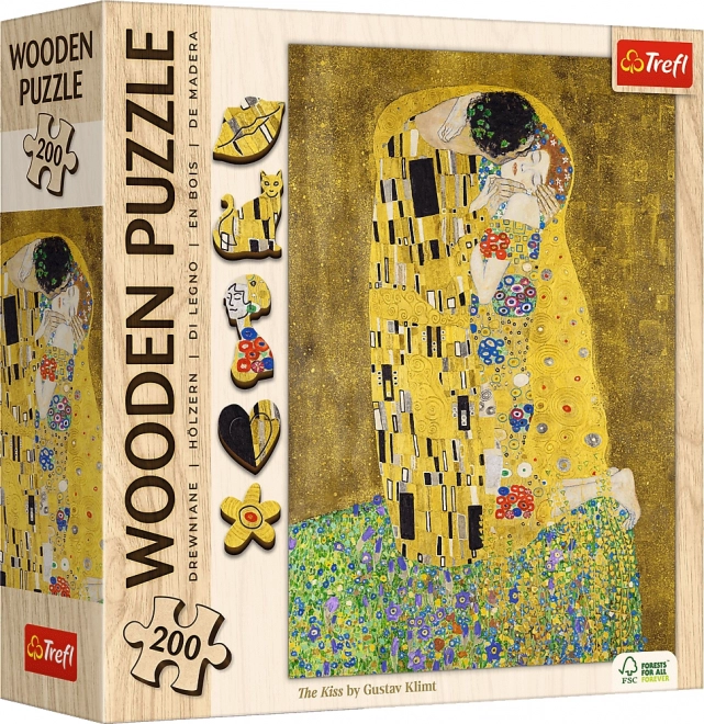 Puzzle en bois Gustav Klimt - Le Baiser 200 pièces
