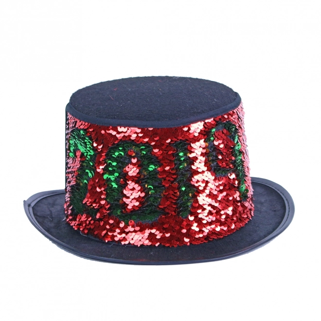 Chapeau à sequins rouge-vert pour adultes