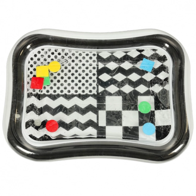 Tapis sensoriel pour bébé avec motifs contrastés noir et blanc