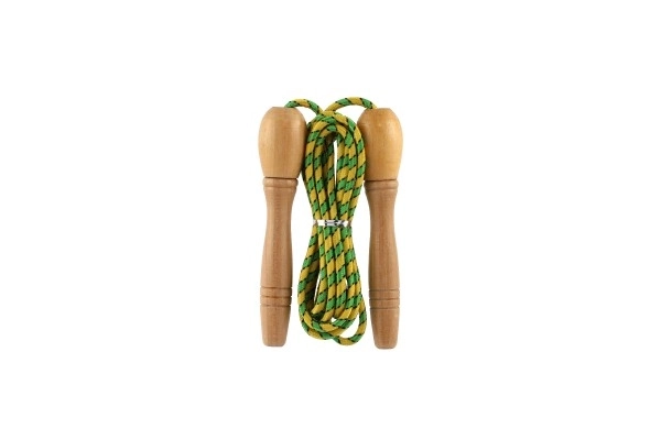 Corde à sauter réglable avec poignée en bois - 270 cm