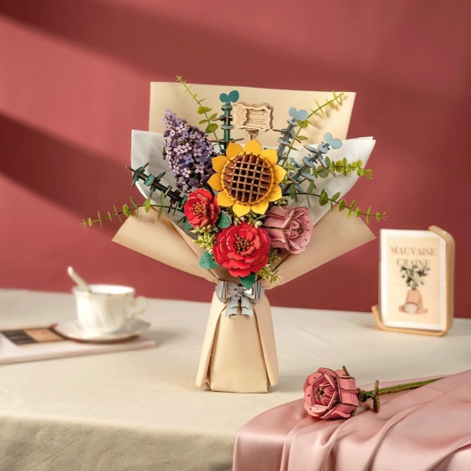 Puzzle 3D en bois bouquet de fleurs Rowood