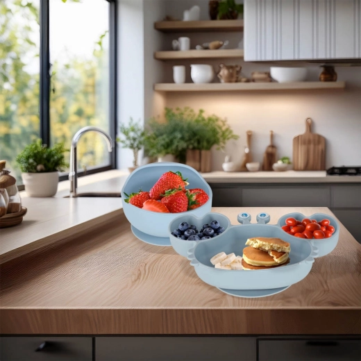 Assiette et bol stables avec ventouse