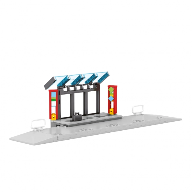 Kit de construction compatible BLOXO tramway à piles avec rails 724 pièces