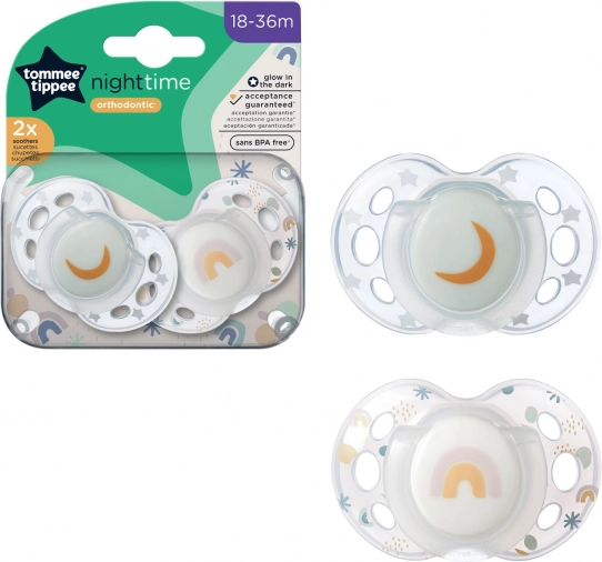 Sucette en silicone Night, 18-36 mois, 2 pcs