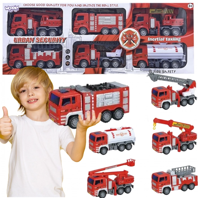 Ensemble Woopie voitures de pompiers 6 en 1