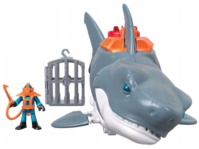 Mega requin attaquant Imaginext avec mâchoire mobile